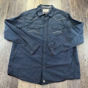 Cody James Blue Micro Polka Dot Western Pearl Snap‎ Long Sleeve Shirt Mens XL